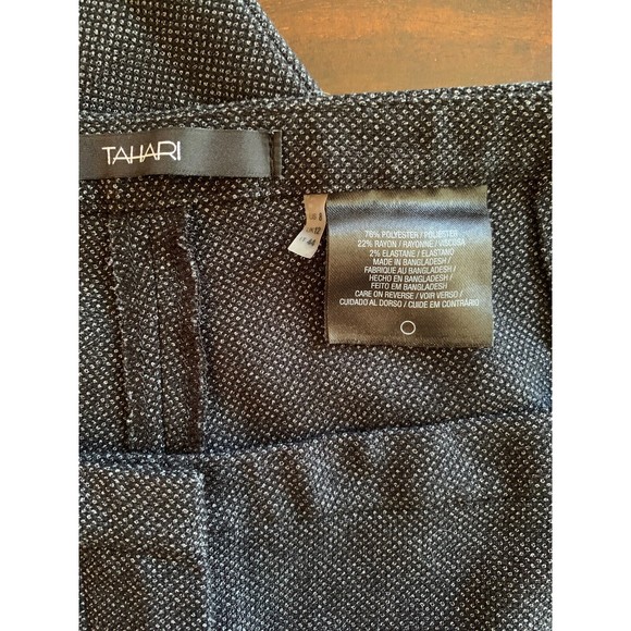 Tahari Womens Size 8 Pants Gray Poly Elastane Trousers Small Check Pattern - Picture 5 of 11